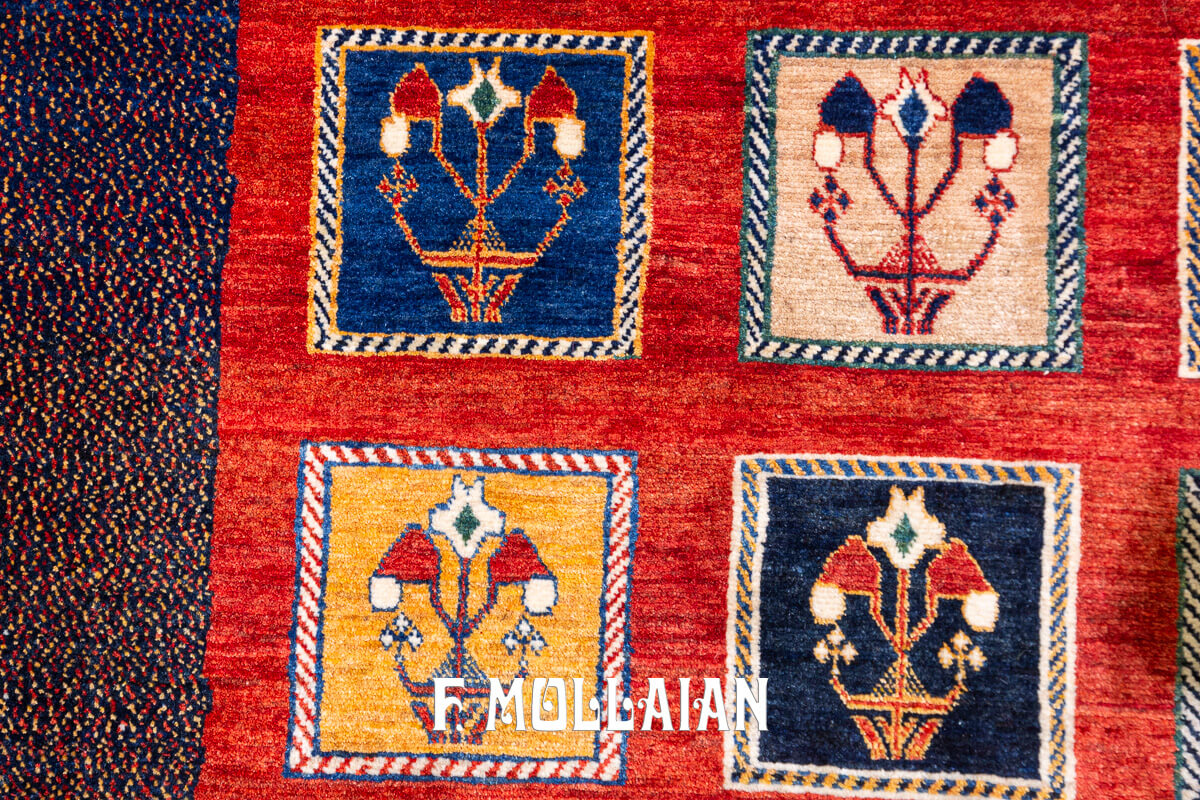 Persian Rug Kashkuli Garden Design Red Color (157×114 cm)