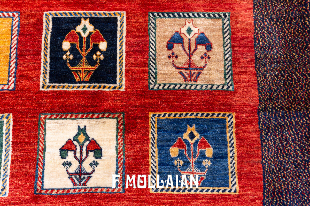 Persian Rug Kashkuli Garden Design Red Color (157×114 cm)