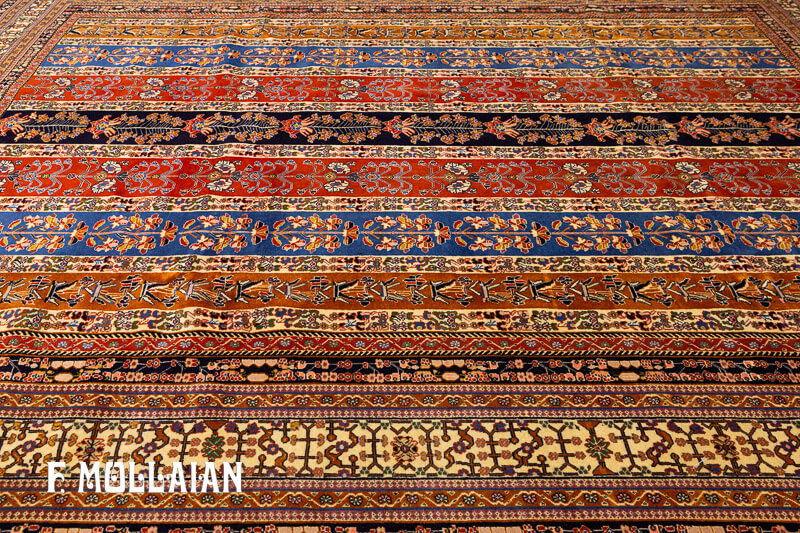 Tribal Rug Kashkuli Fine Multicolor Stripes Design (366×300 cm)