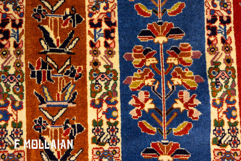 Tribal Rug Kashkuli Fine Multicolor Stripes Design (366×300 cm)