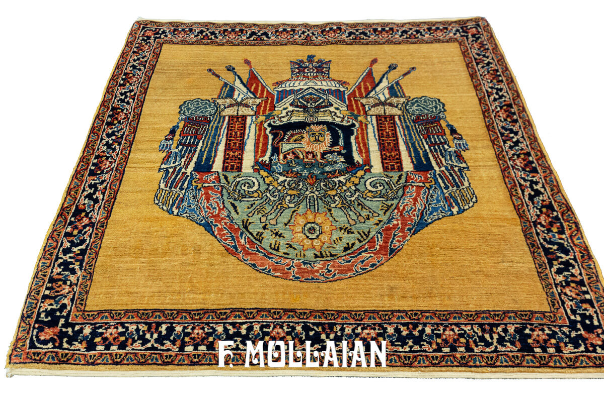 Persian “Kaviani Flag Design” Kashkuli Rug (101×100 cm)