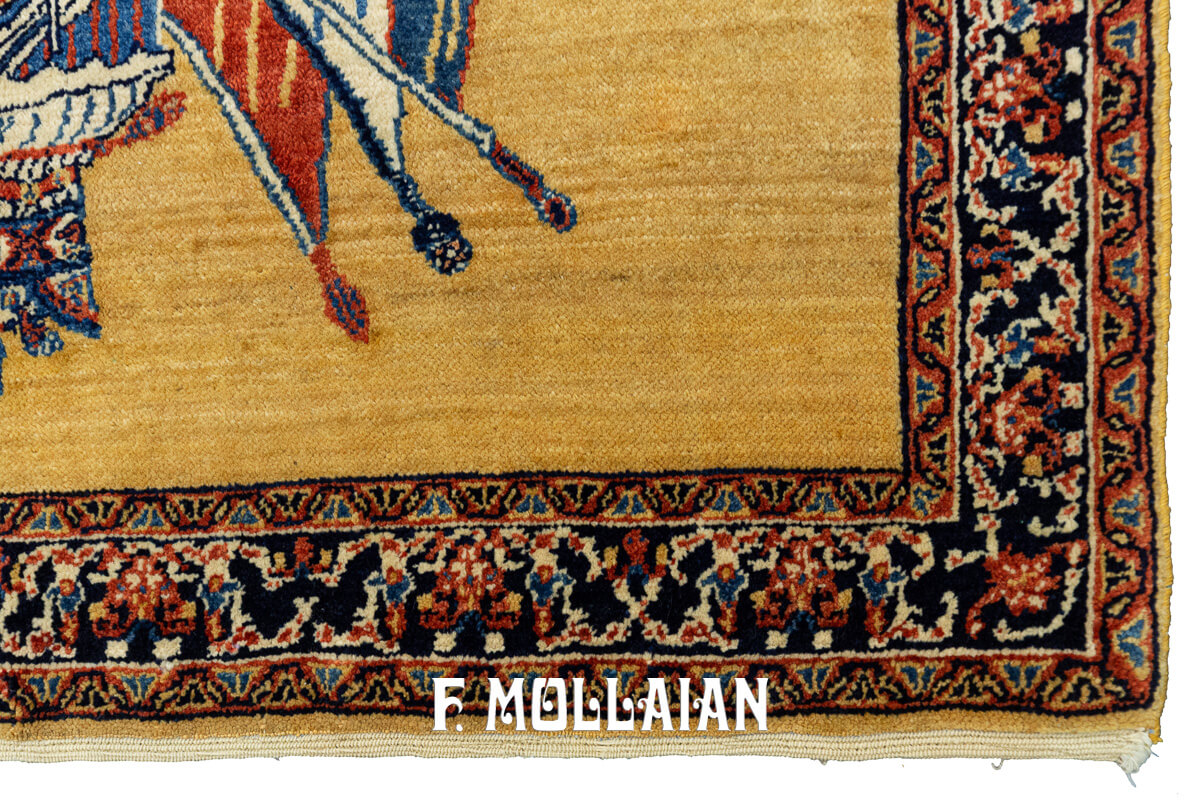 Persian “Kaviani Flag Design” Kashkuli Rug (101×100 cm)
