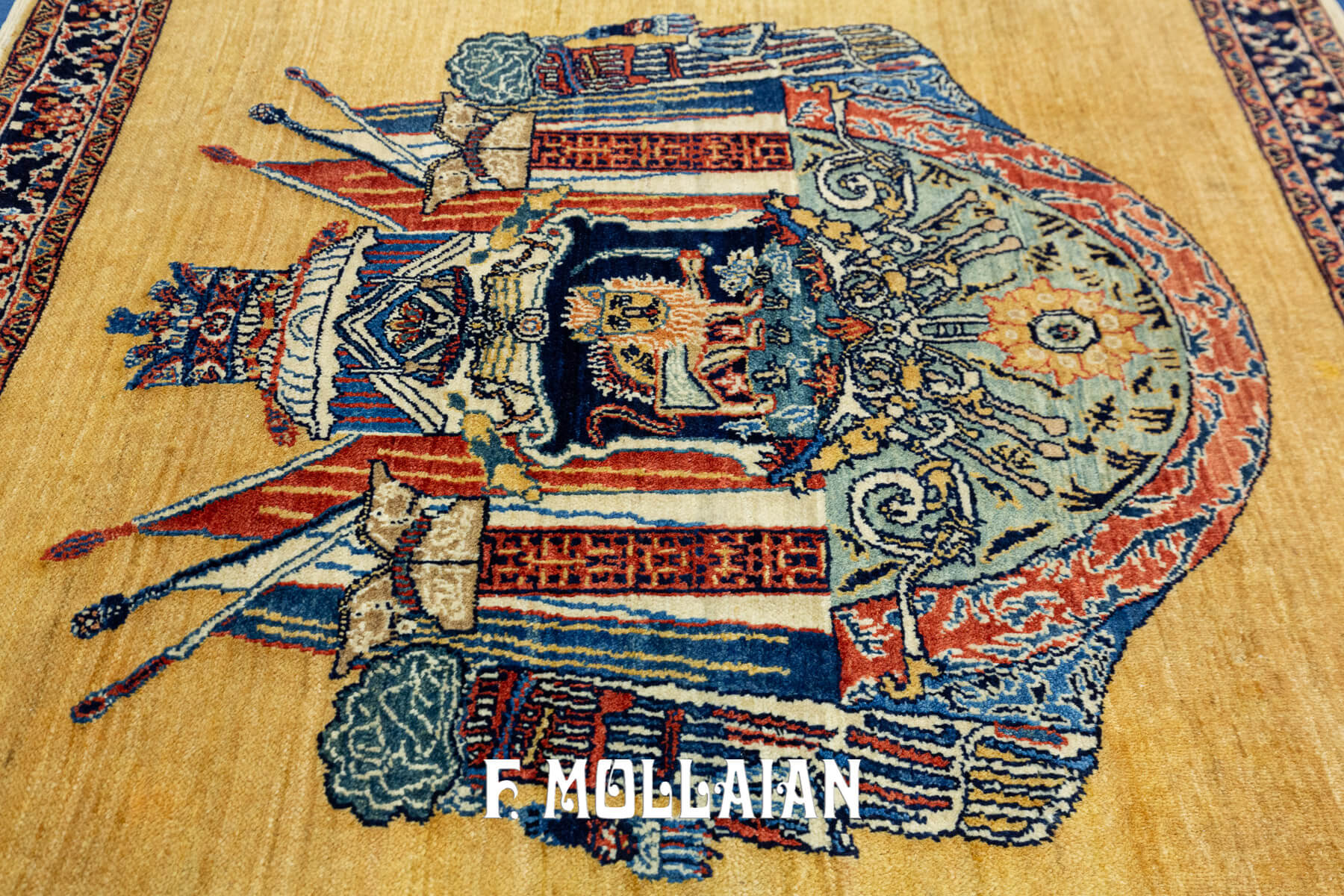 Persian “Kaviani Flag Design” Kashkuli Rug (101×100 cm)