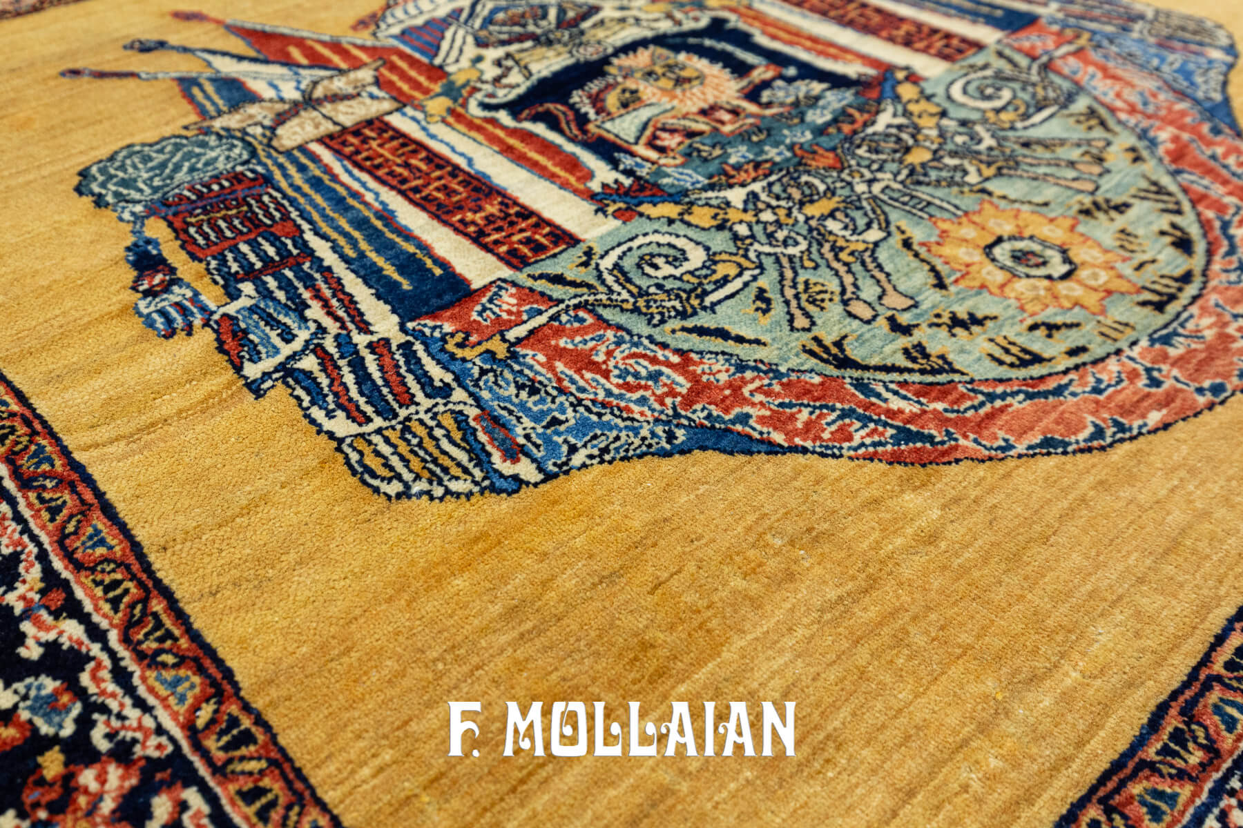 Persian “Kaviani Flag Design” Kashkuli Rug (101×100 cm)