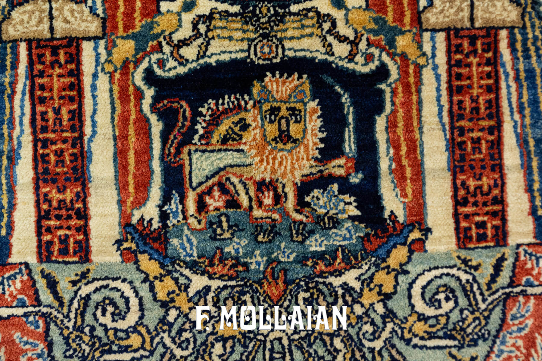 Persian “Kaviani Flag Design” Kashkuli Rug (101×100 cm)