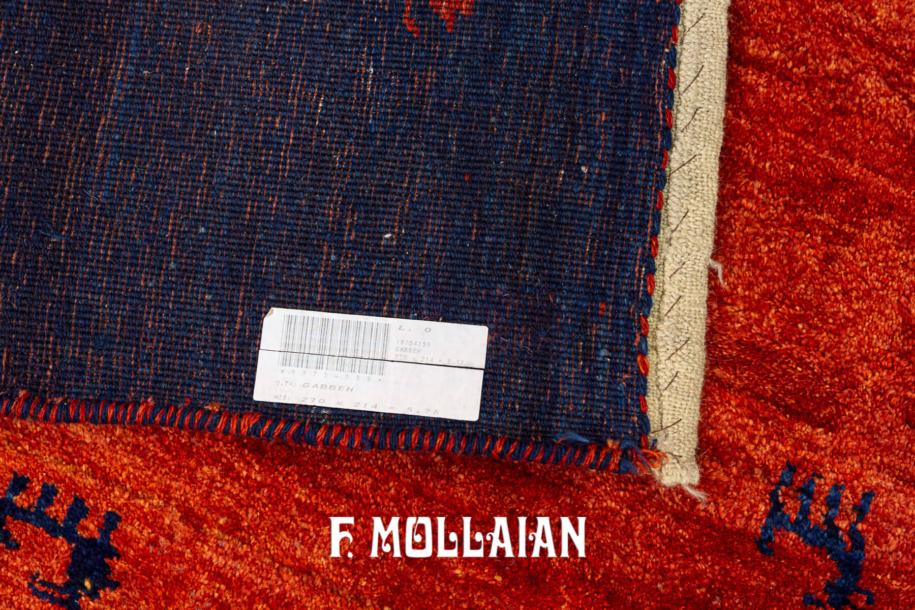 Minimal Design Red-Field Gabbeh Persian Rug (270×214 cm)