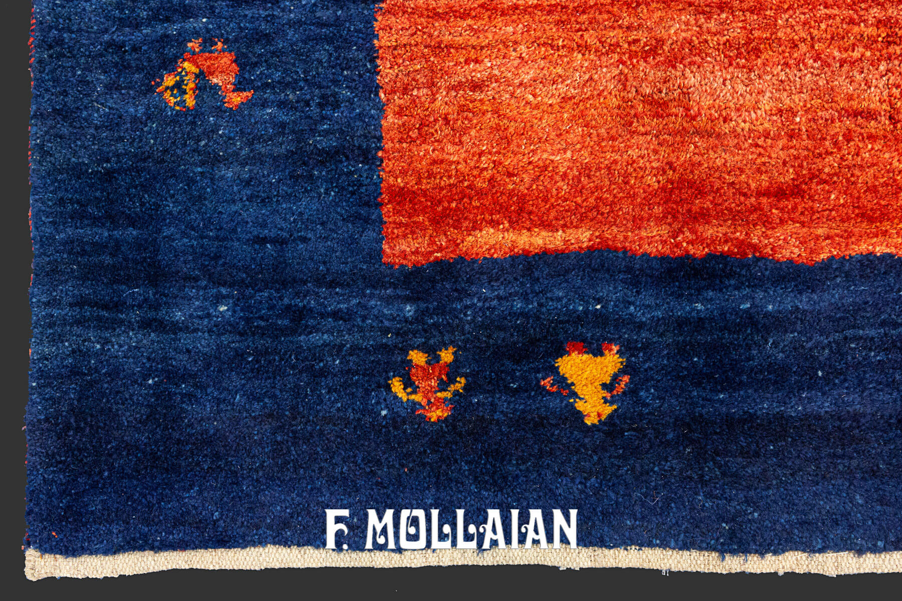 Minimal Design Red-Field Gabbeh Persian Rug (270×214 cm)