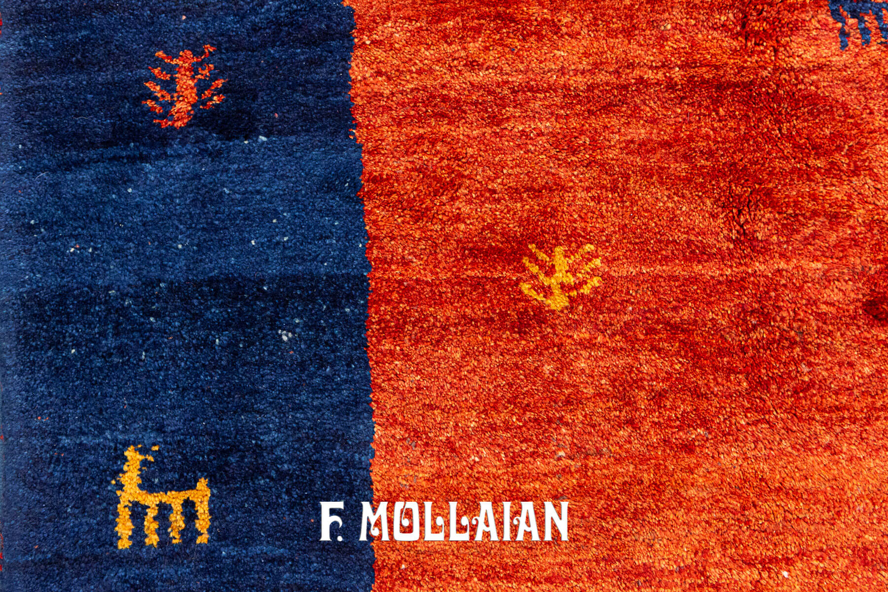 Minimal Design Red-Field Gabbeh Persian Rug (270×214 cm)