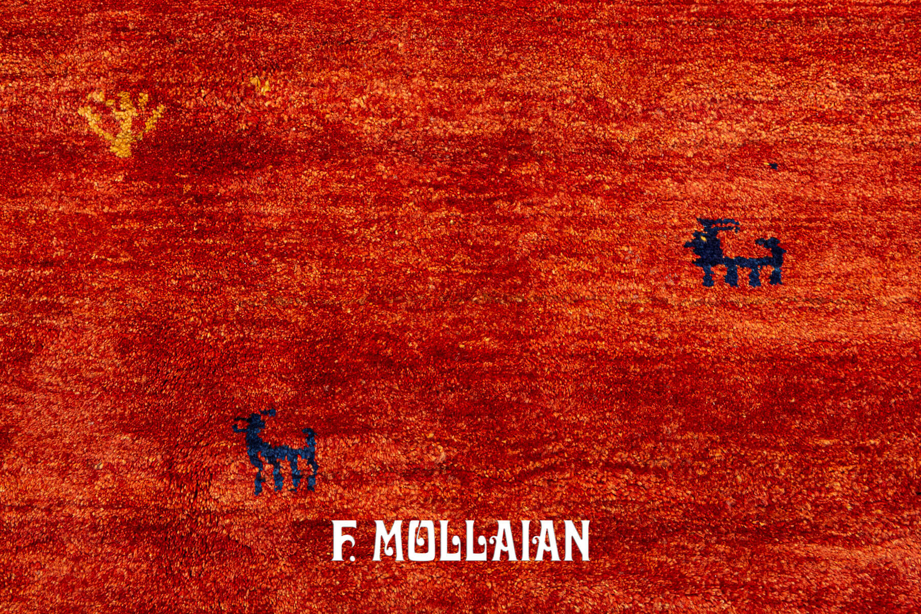 Minimal Design Red-Field Gabbeh Persian Rug (270×214 cm)