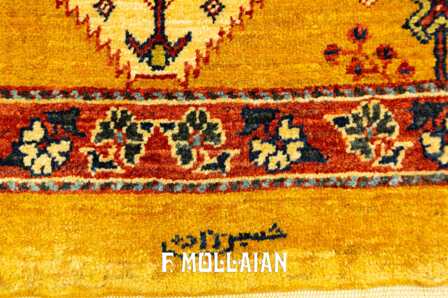 Hand-Knotted Yellowish Persian Kashkuli Rug (205×83 cm)
