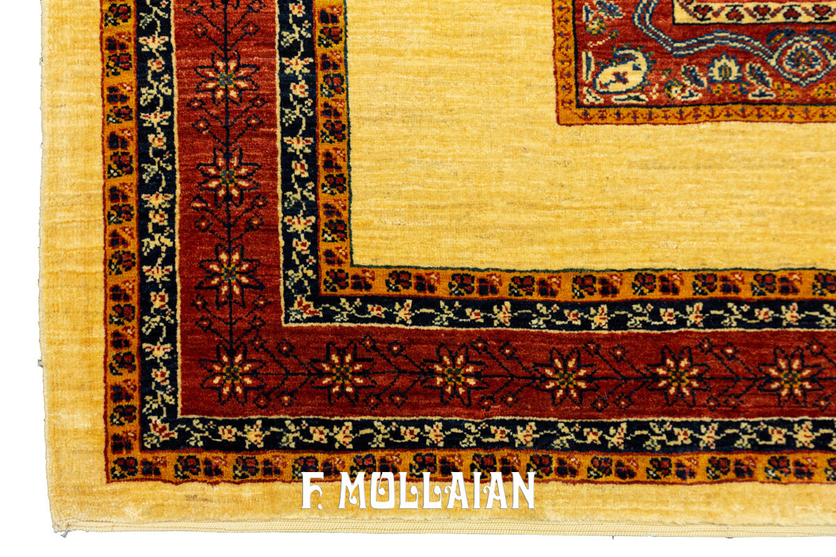 Modern/Vintage Design Hand-Knotted Persian Kashkuli Rug (179×145 cm)