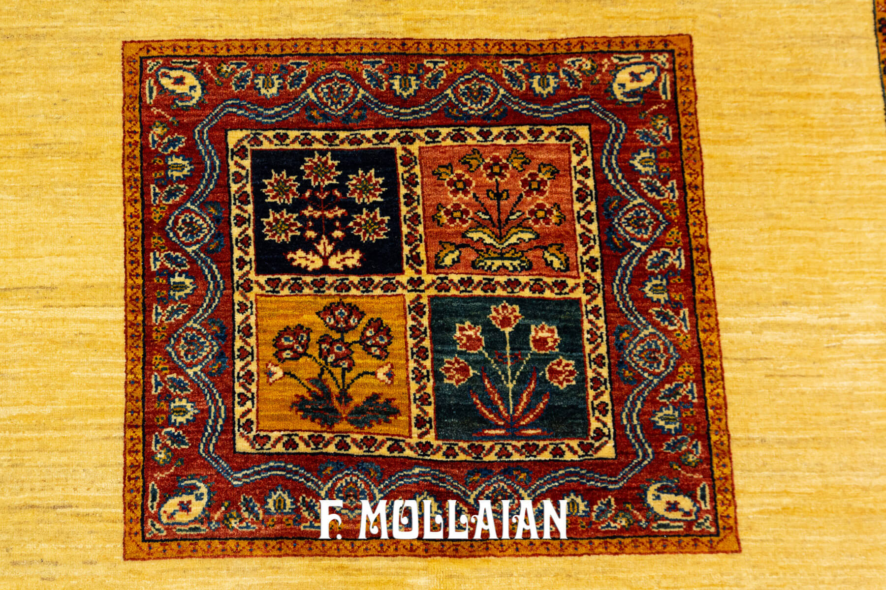 Modern/Vintage Design Hand-Knotted Persian Kashkuli Rug (179×145 cm)
