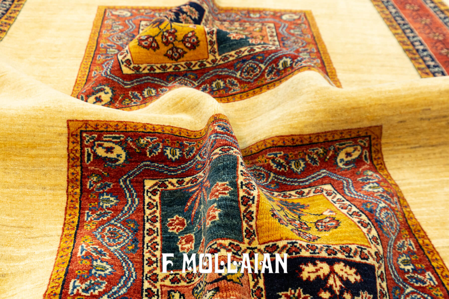 Modern/Vintage Design Hand-Knotted Persian Kashkuli Rug (179×145 cm)