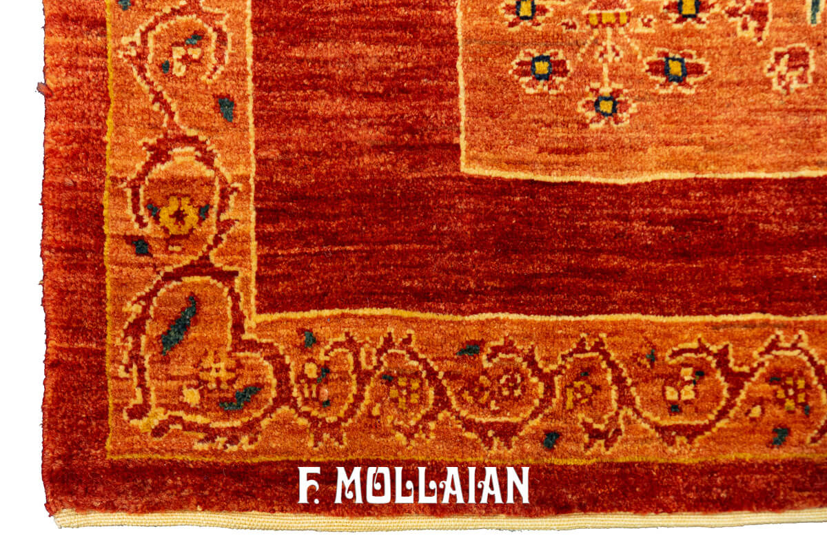 Small Modern Design Hand-knotted Persian Kashkuli Rug (101×95 cm)