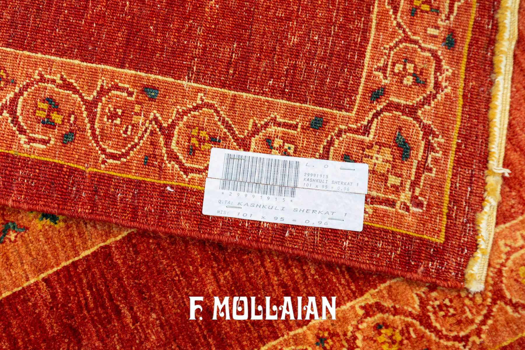 Small Modern Design Hand-knotted Persian Kashkuli Rug (101×95 cm)