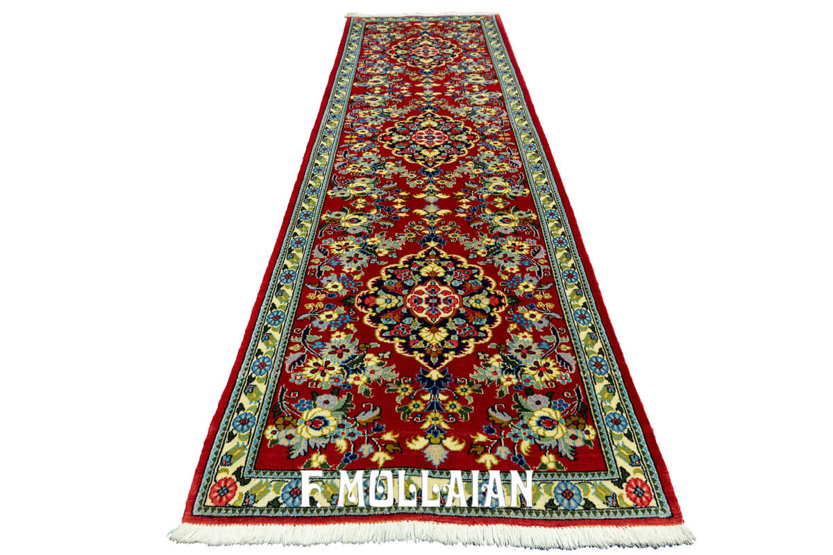 Tappeto per corridoio Persiano Qum Kork annodato a mano (210×65 cm)