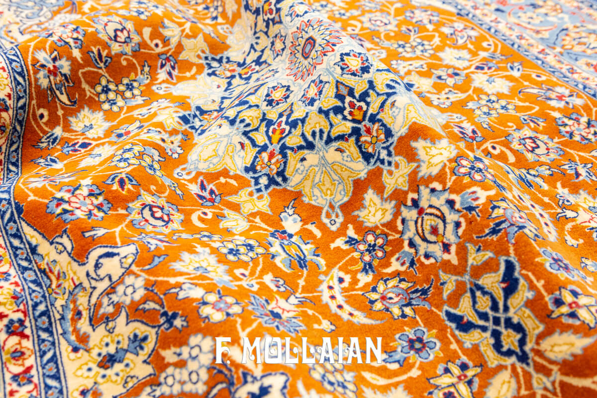 Isfahan Silk Warps Classic Medallion Persian Rug (170×107 cm)