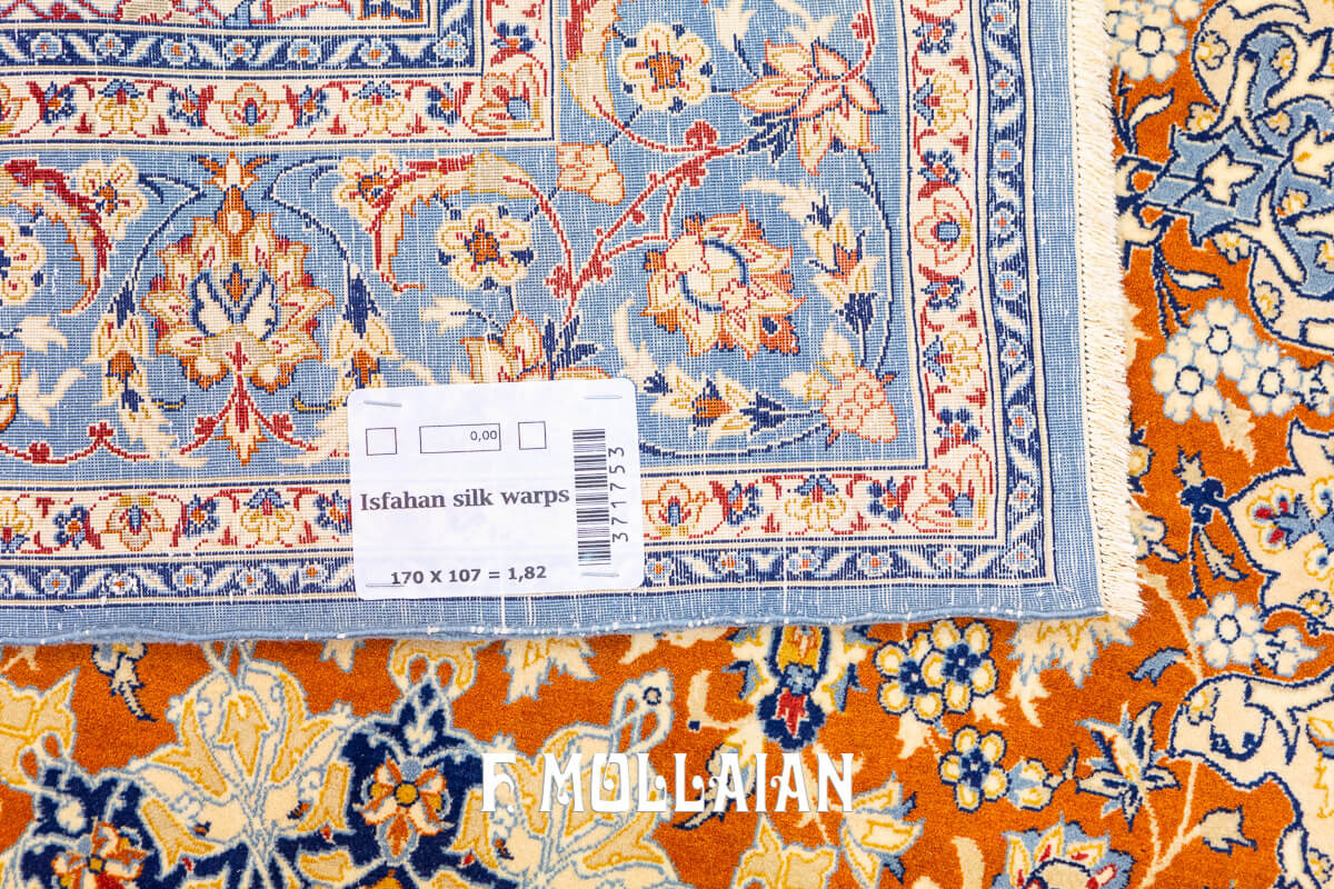 Isfahan Silk Warps Classic Medallion Persian Rug (170×107 cm)