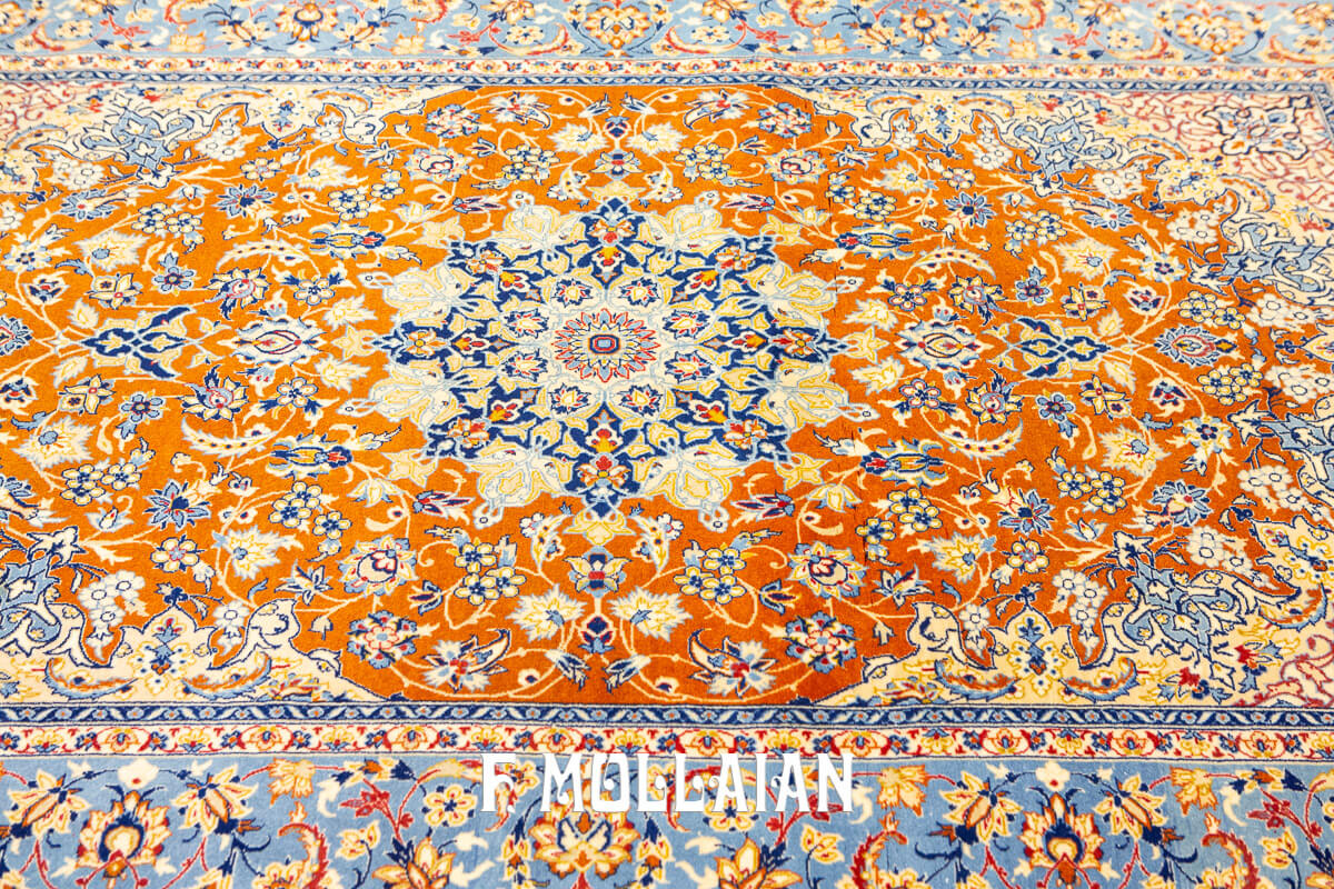 Isfahan Silk Warps Classic Medallion Persian Rug (170×107 cm)