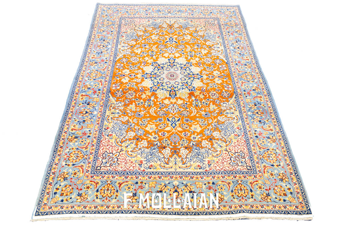 Isfahan Silk Warps Classic Medallion Persian Rug (170×107 cm)