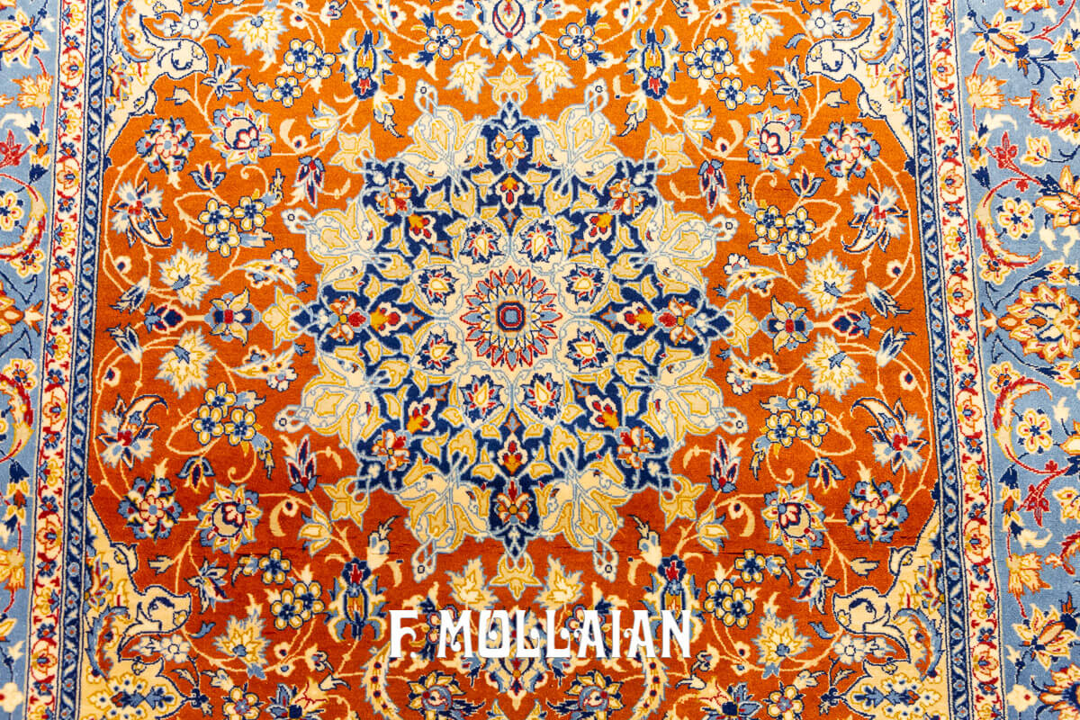 Isfahan Silk Warps Classic Medallion Persian Rug (170×107 cm)