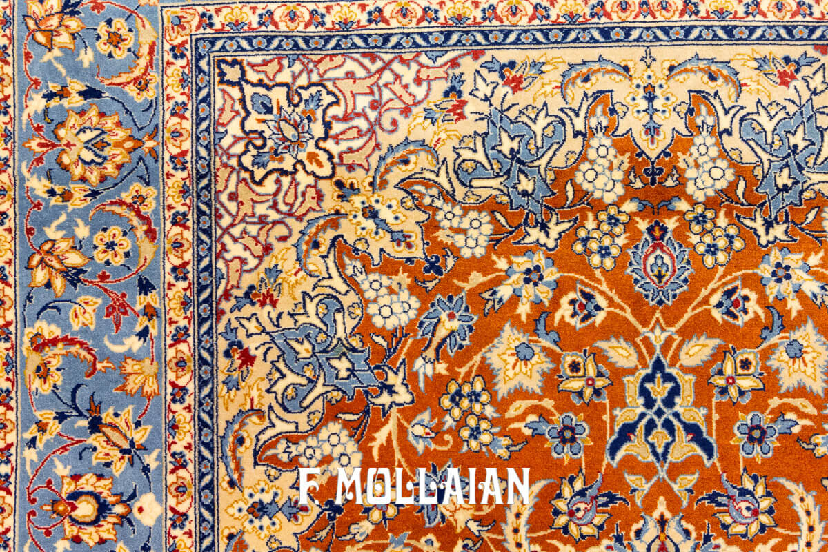 Isfahan Silk Warps Classic Medallion Persian Rug (170×107 cm)