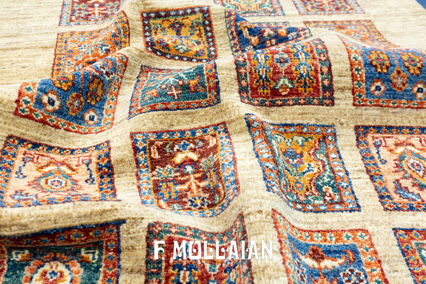 Tappeto Moderno Yadan Aariana con Designo Tradizionale “Kheshti” (147×104 cm)