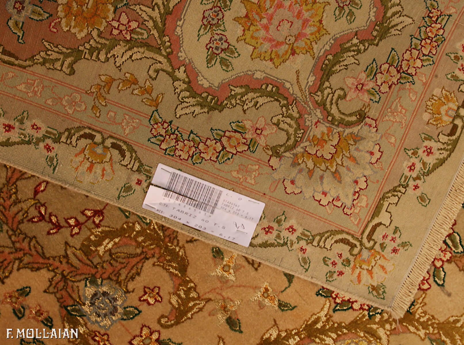 Persian Tabriz Extra Fine Part Silk Carpet (304×203 cm)