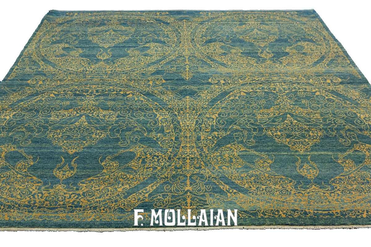 Minimal and Vintage “Tibet Design” Hand-knoted Yadan Rug (186×184 cm)