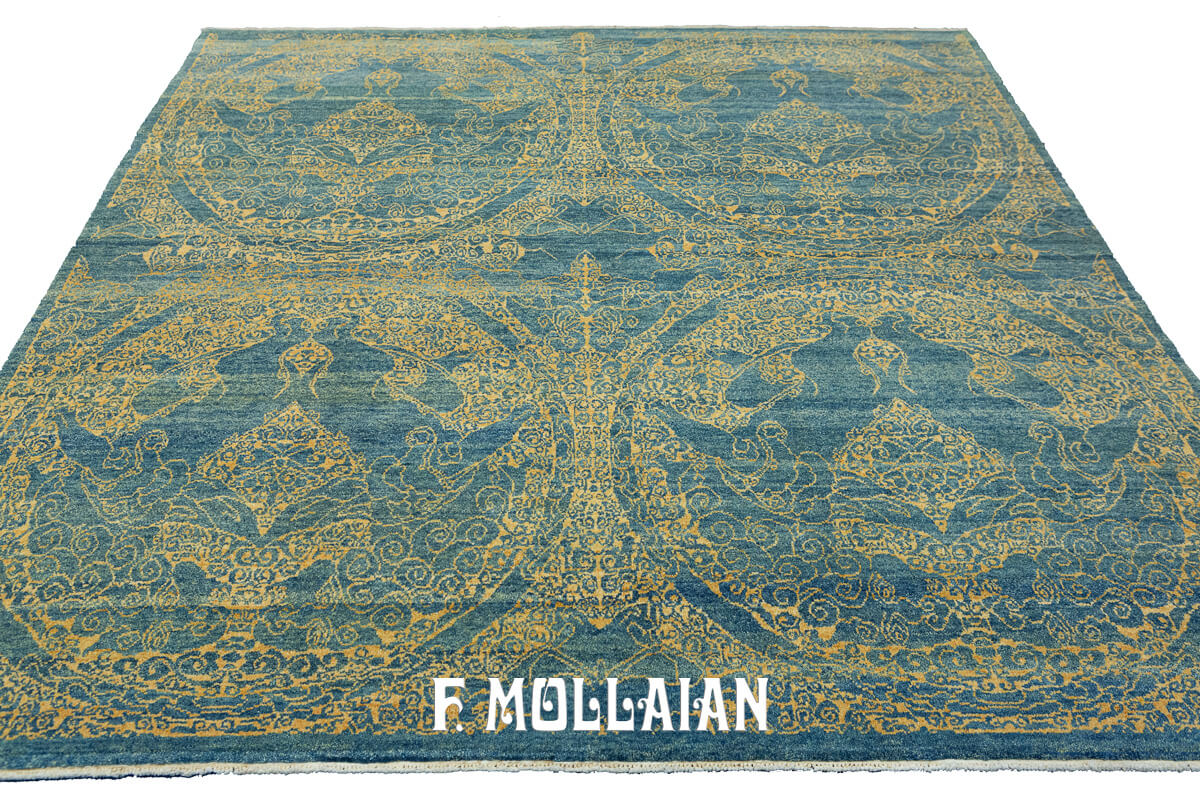 Minimal and Vintage “Tibet Design” Hand-knoted Yadan Rug (186×184 cm)