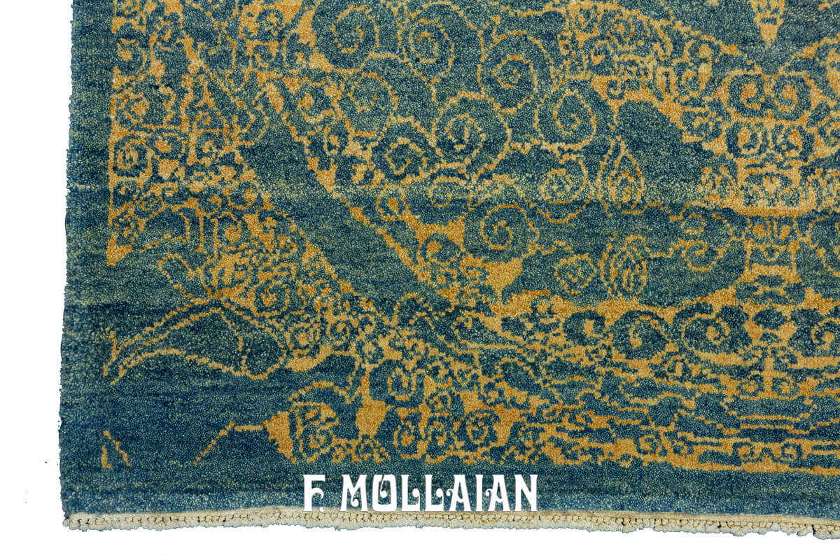 Minimal and Vintage “Tibet Design” Hand-knoted Yadan Rug (186×184 cm)