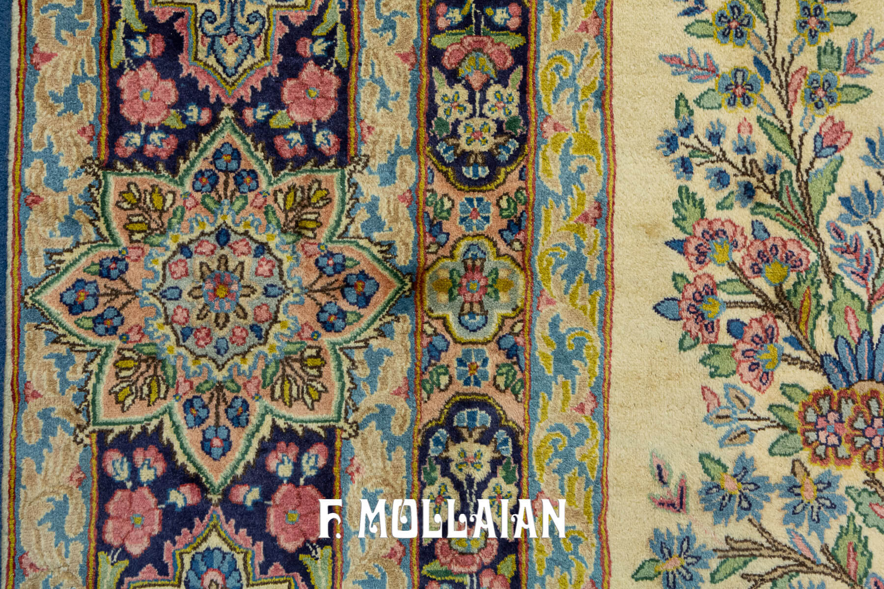 Extra fine Hand-knotted Persian Kerman Sherkat Carpet (295×200 cm)