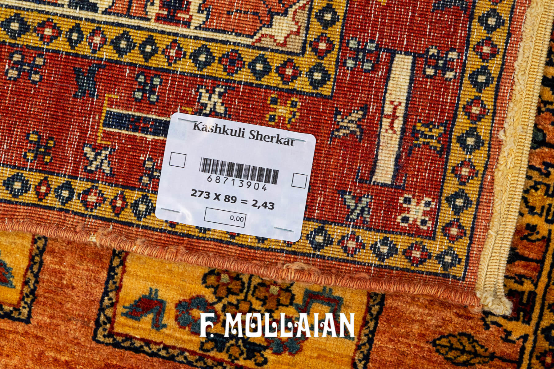 Vintage Persian Kashkuli Sherkat Hand-Knotted Runner (273×89 cm)