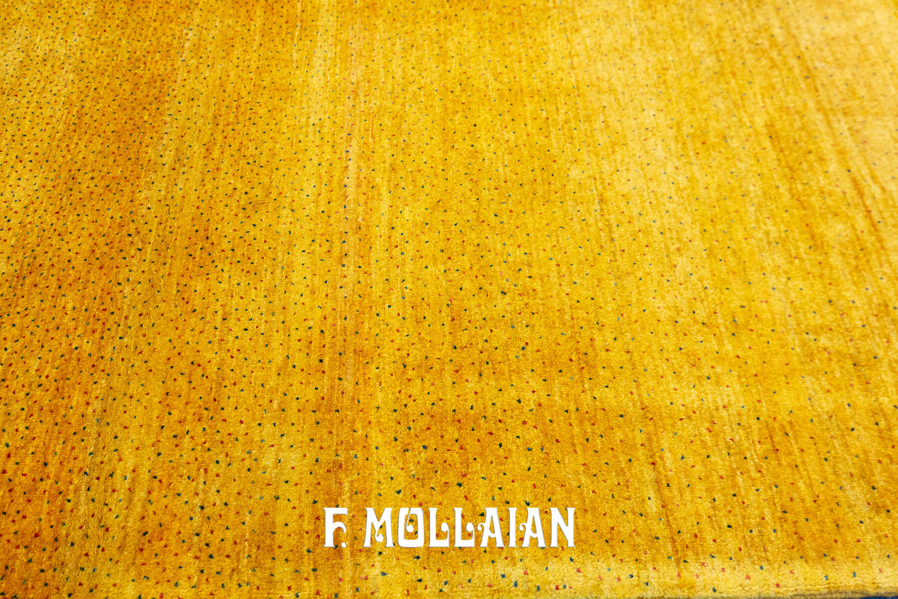 Monocolore (Yellow-Safforan Color) Persian Gabbeh Royal Rug (197×82 cm)