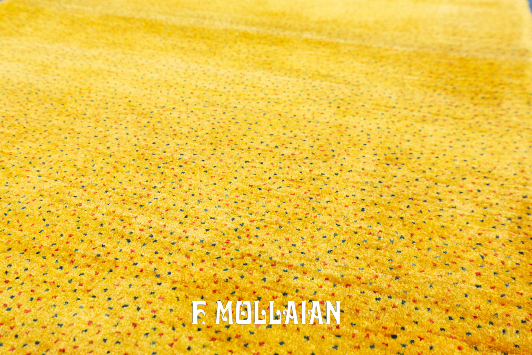Monocolore (Yellow-Safforan Color) Persian Gabbeh Royal Rug (197×82 cm)