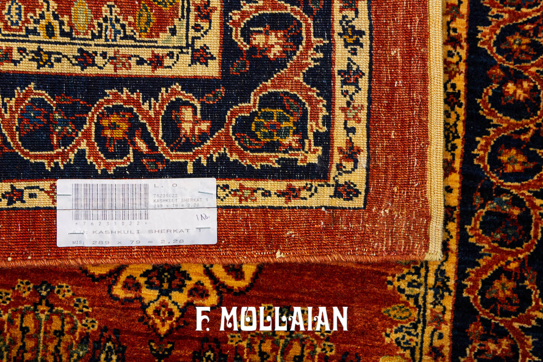 Long Hand-Knotted Runner Kashkuli Sherkat Rug (289×79 cm)