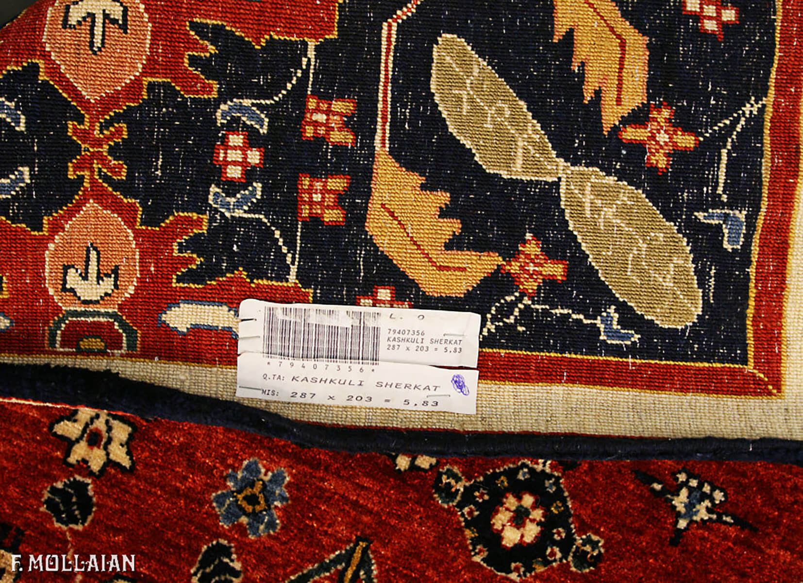 Persian Kashkuli Sherkat Carpet (287×203 cm)