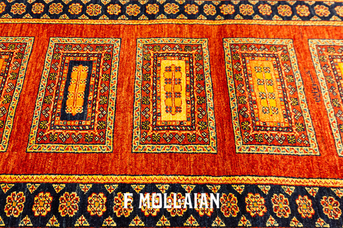 Small Persian Kashkuli Sherkat Rust field Rug (128×63 cm)