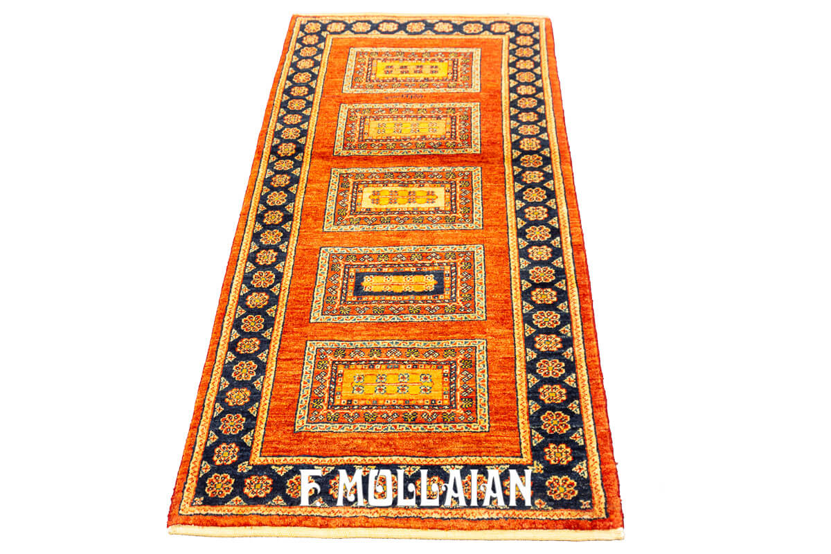 Small Persian Kashkuli Sherkat Rust field Rug (128×63 cm)
