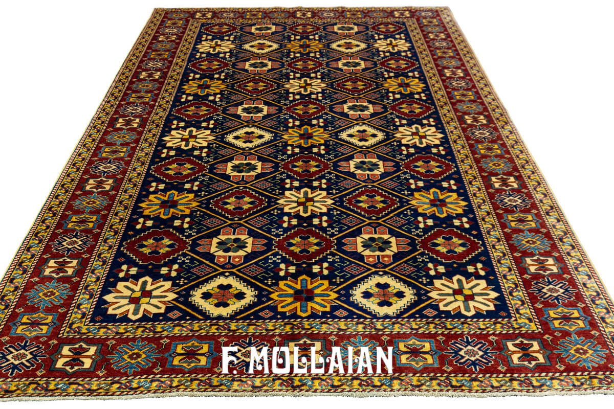 Tappeto Yadan All-over Annodato a Mano Sfondo blu (200×147 cm)