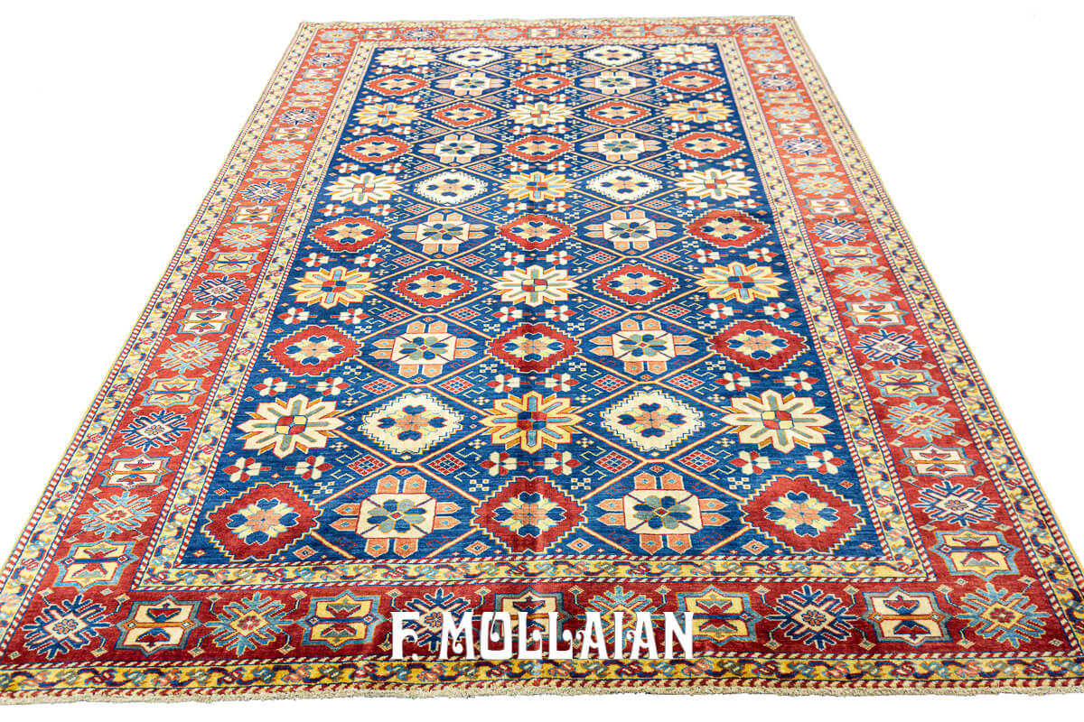 Tappeto Yadan All-over Annodato a Mano Sfondo blu (200×147 cm)