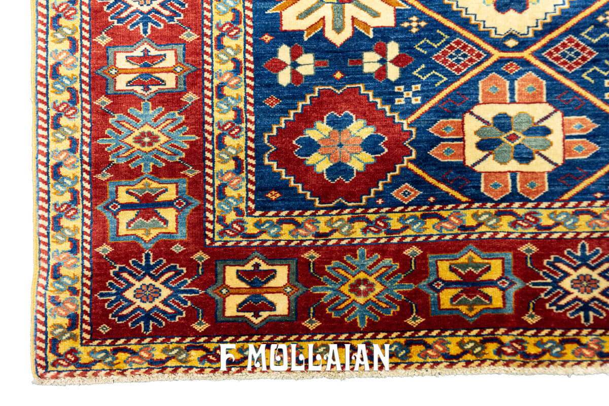Tappeto Yadan All-over Annodato a Mano Sfondo blu (200×147 cm)