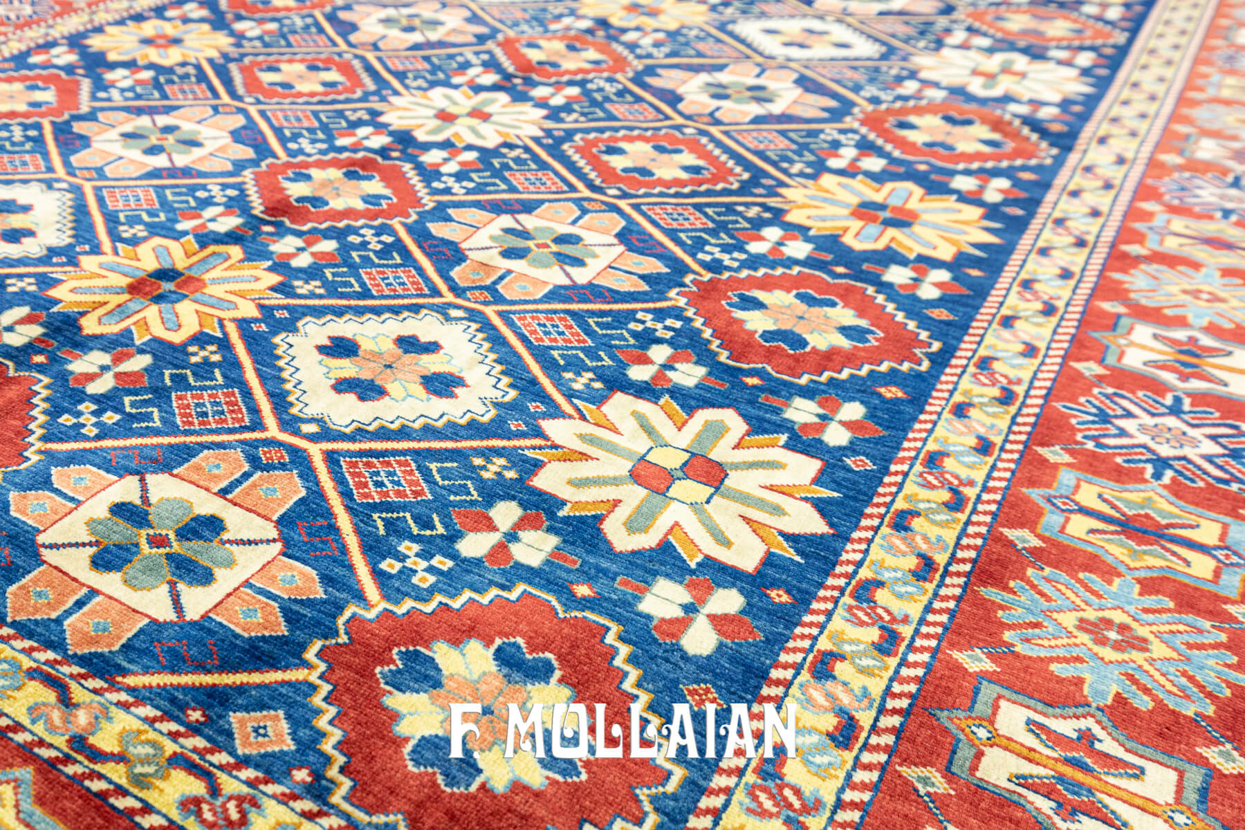 Tappeto Yadan All-over Annodato a Mano Sfondo blu (200×147 cm)