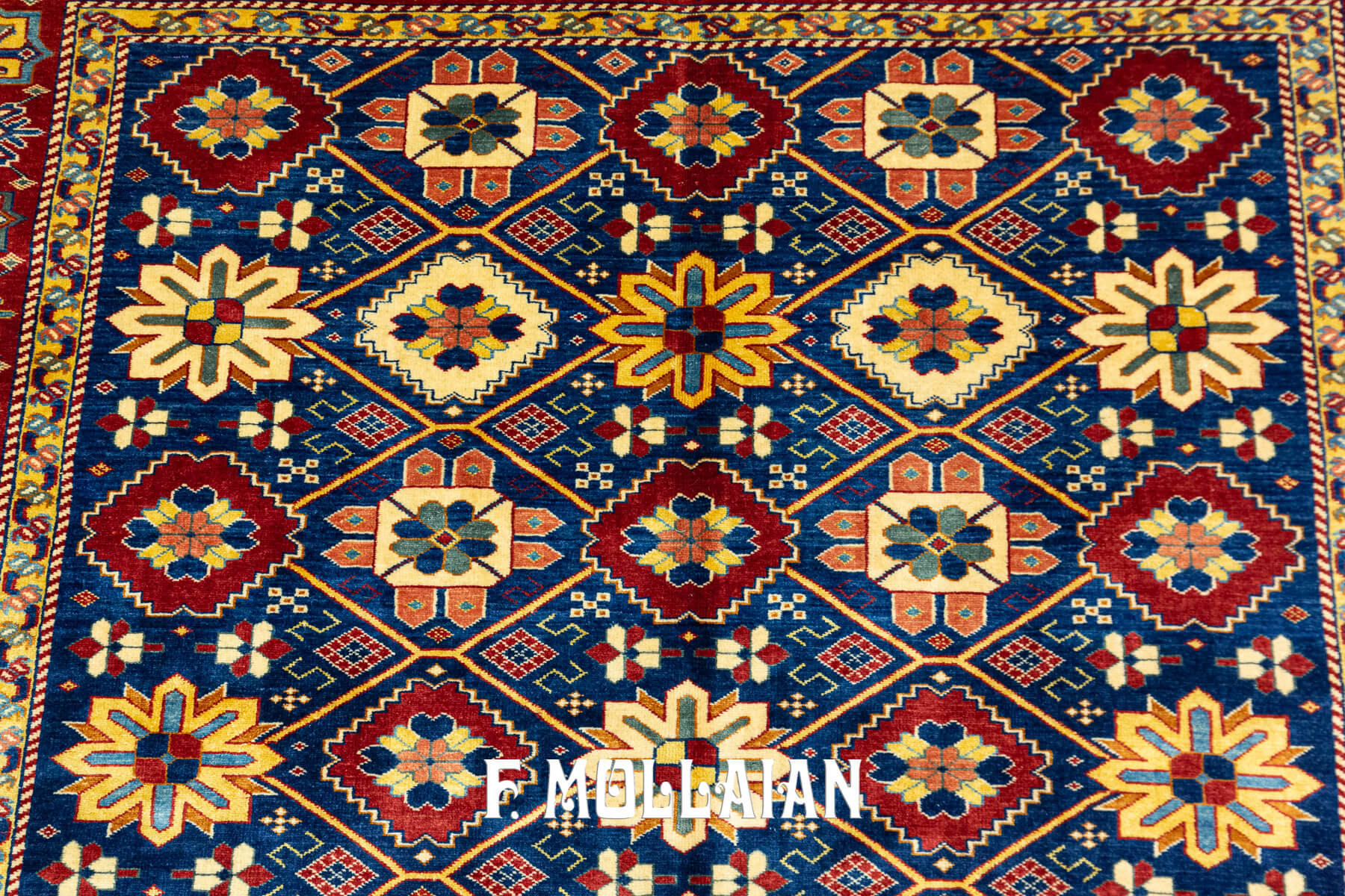 Tappeto Yadan All-over Annodato a Mano Sfondo blu (200×147 cm)