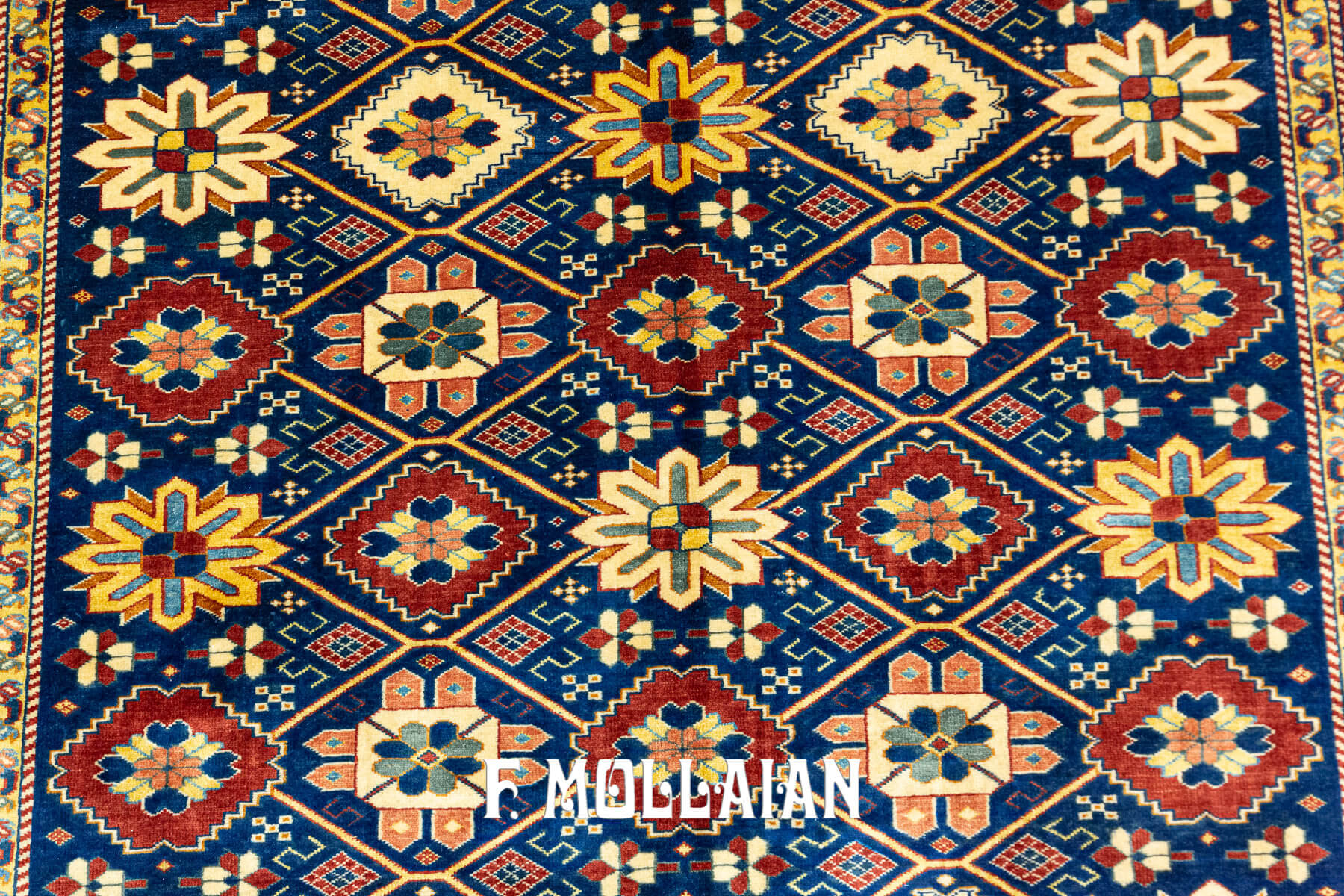 Tappeto Yadan All-over Annodato a Mano Sfondo blu (200×147 cm)