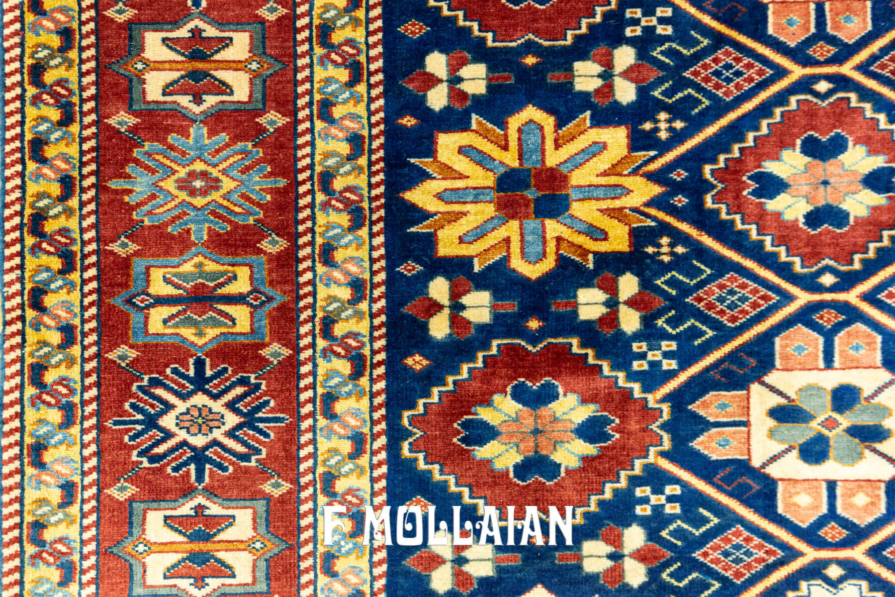 Tappeto Yadan All-over Annodato a Mano Sfondo blu (200×147 cm)
