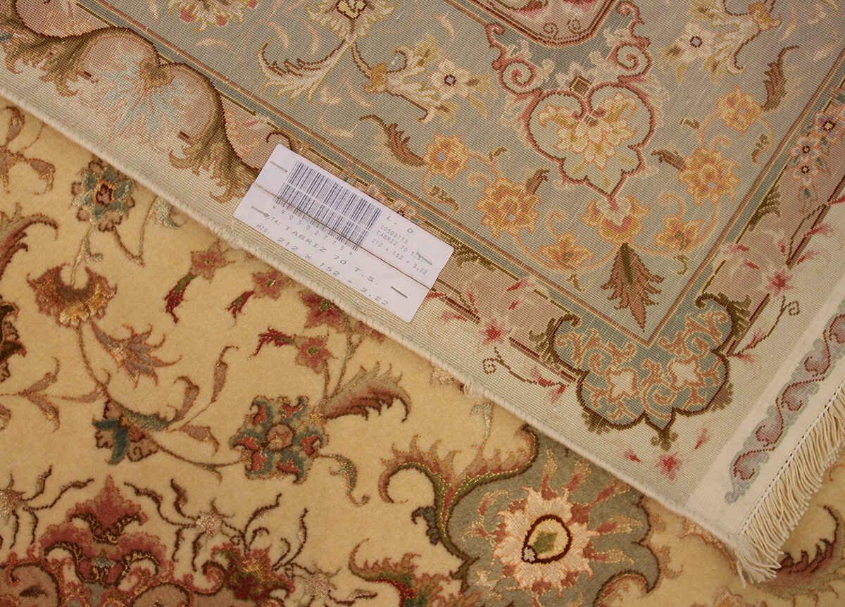 Tappeto Persiano Tabriz Fine Misto Seta e Trama Seta (212×152 cm)