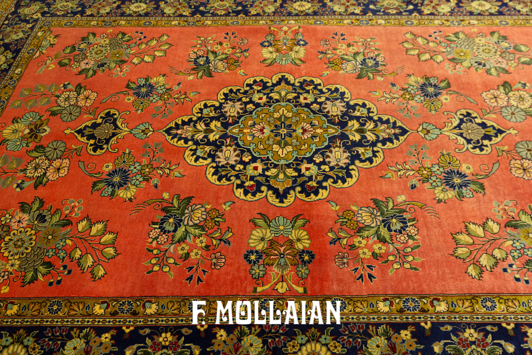 Tappeto Qum Persiano con Motivo Floreale di Kurk Lana (207×140 cm)
