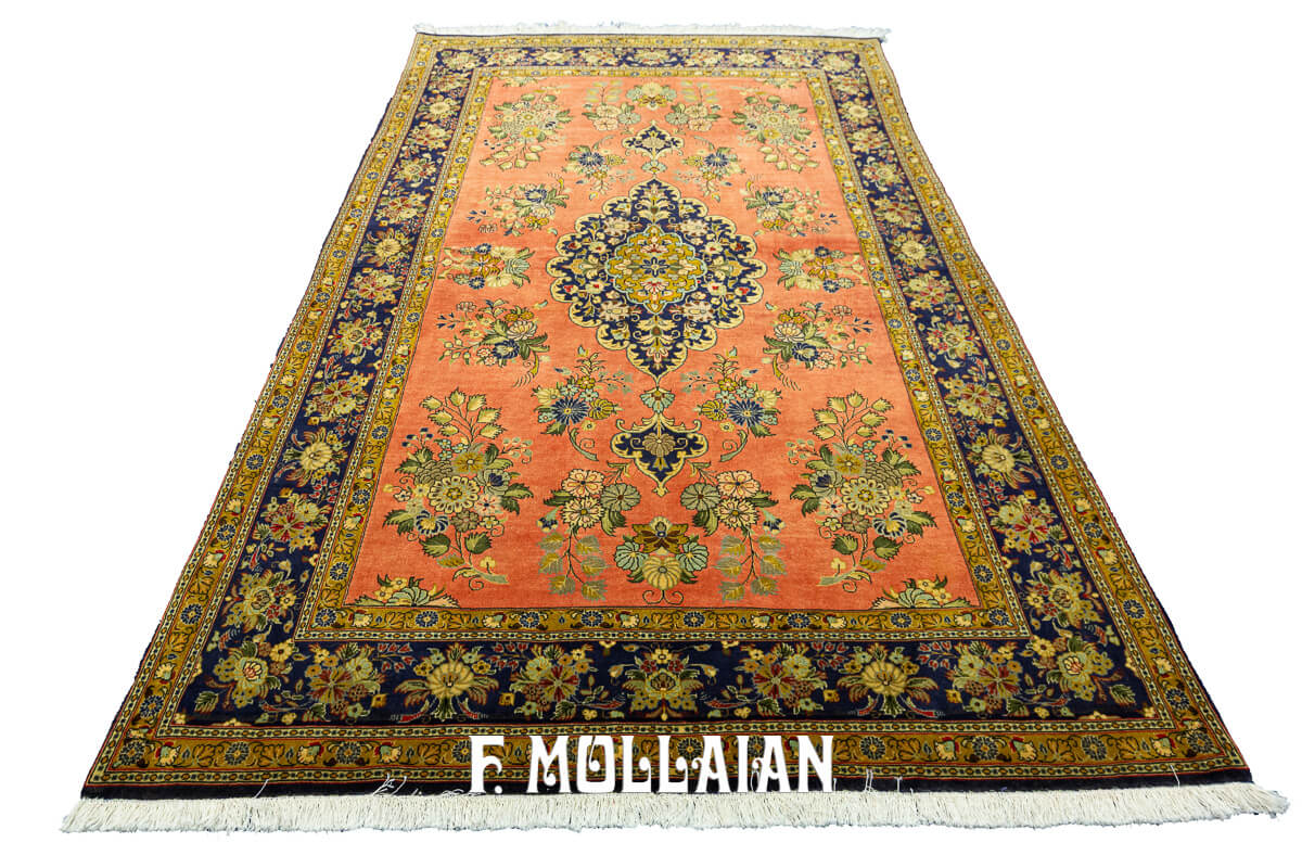 Tappeto Qum Persiano con Motivo Floreale di Kurk Lana (207×140 cm)