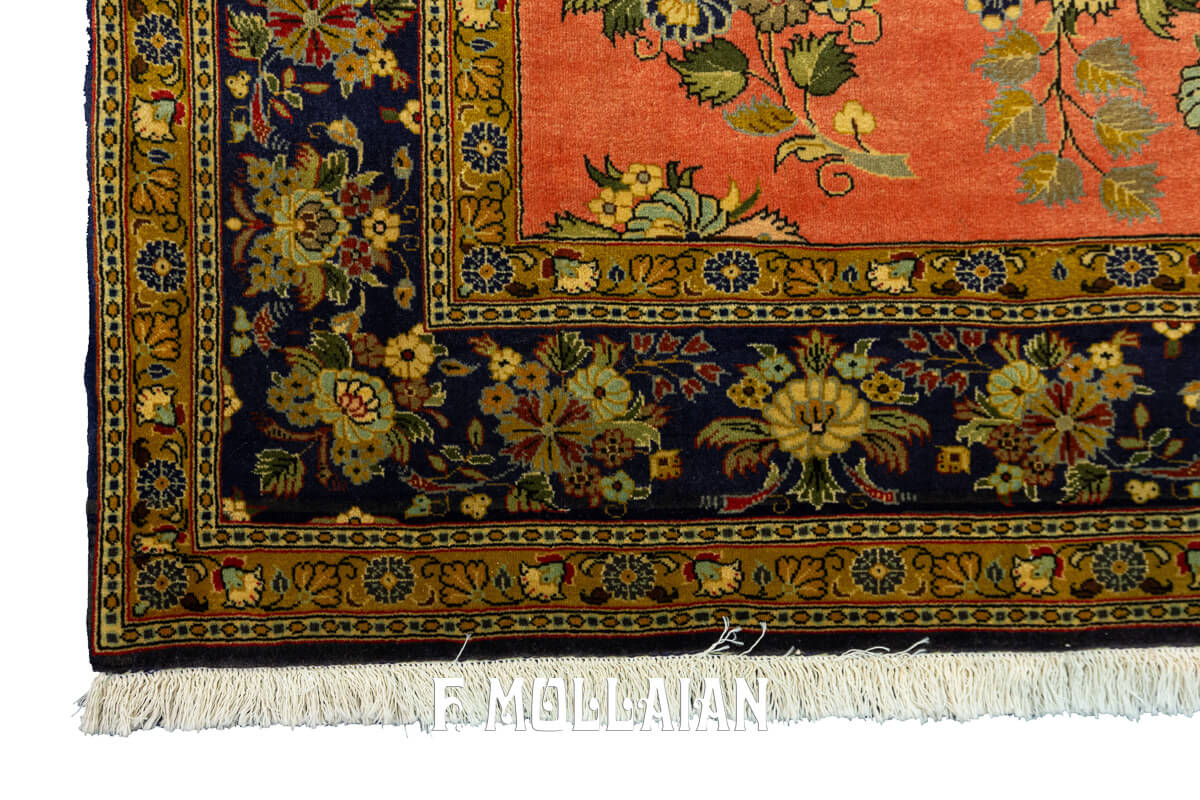 Tappeto Qum Persiano con Motivo Floreale di Kurk Lana (207×140 cm)
